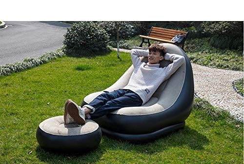 ofa Chair With Foot Stool | Inflatable Lounge Chair | Inflatable Lazy Sofa With Footrest | Foldable Air Couch Sofa | Air Bed Sofa With Electric Air Inflactor Pump | Portable Indoor- Outdoor Air Bed Sofa