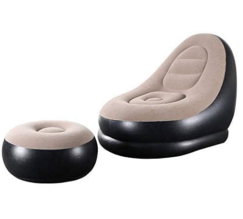 ofa Chair With Foot Stool | Inflatable Lounge Chair | Inflatable Lazy Sofa With Footrest | Foldable Air Couch Sofa | Air Bed Sofa With Electric Air Inflactor Pump | Portable Indoor- Outdoor Air Bed Sofa