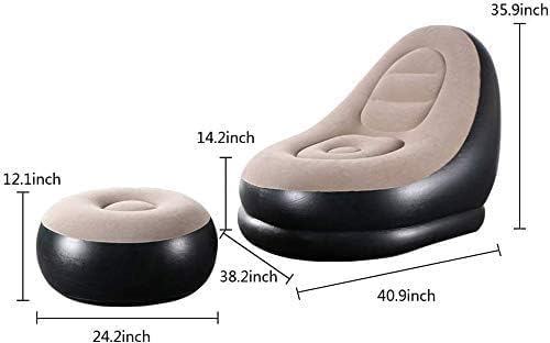 ofa Chair With Foot Stool | Inflatable Lounge Chair | Inflatable Lazy Sofa With Footrest | Foldable Air Couch Sofa | Air Bed Sofa With Electric Air Inflactor Pump | Portable Indoor- Outdoor Air Bed Sofa