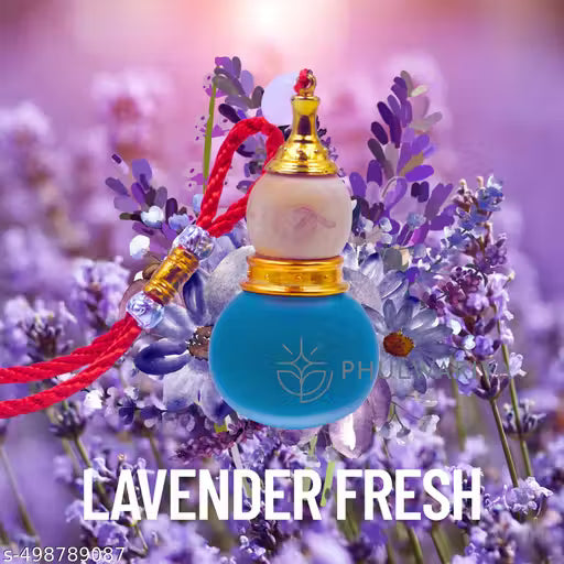 Phulwariya Car Air Freshener Fresh Lavender | Hanging Glass Bottle | Long-Lasting Fragrance for 50+ Days